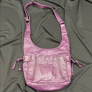 Purple Faux Leather over the shoulder Women's Bag